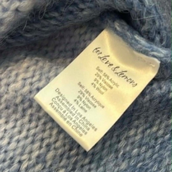 For Love And Lemons NWT Celeste Twist Knot Cropped Cotton Candy Pastel Sweater M - Picture 12 of 12